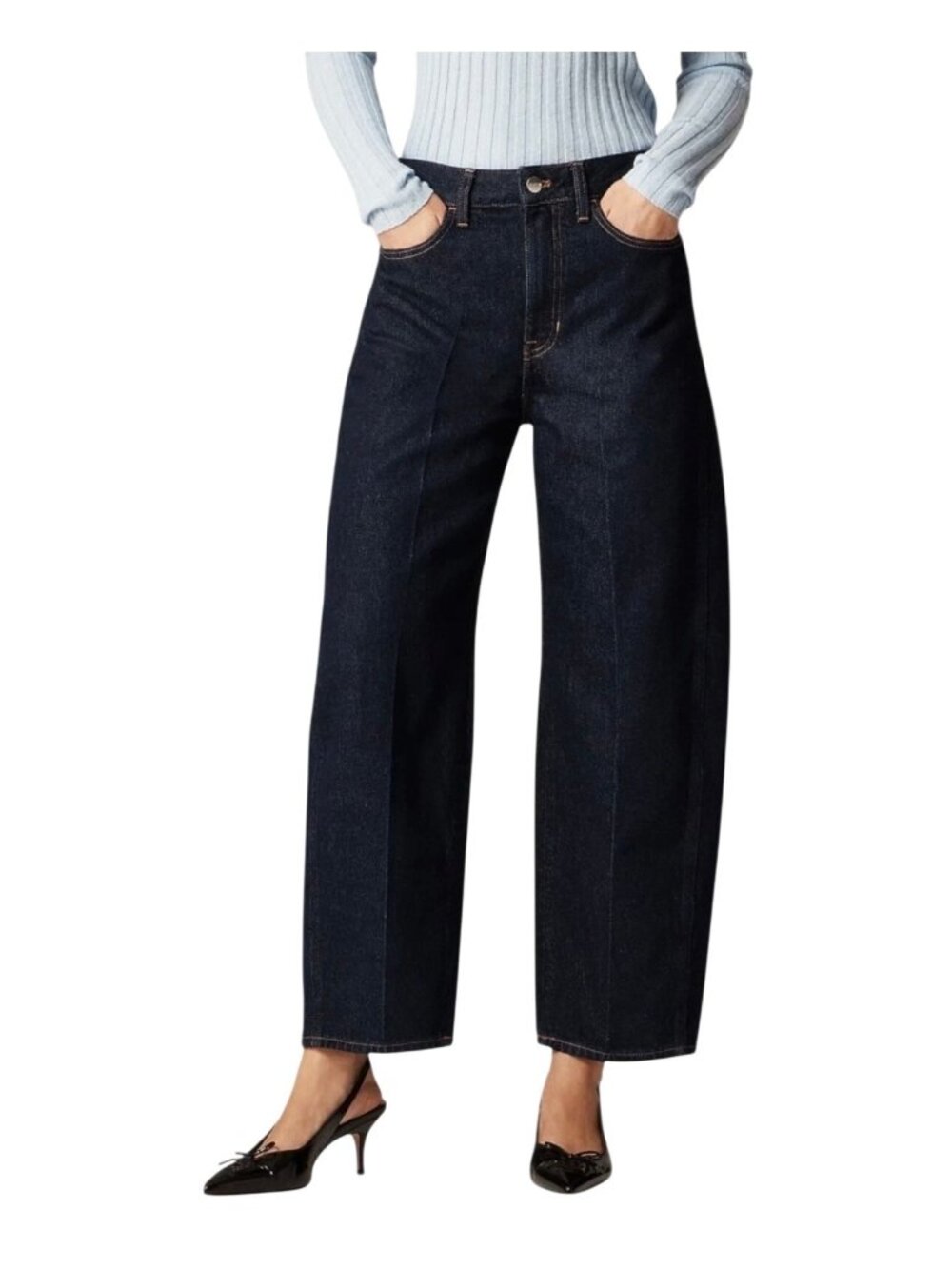 J.Crew Barrel-Leg High Rise Rigid Jeans Rinse Wash Size 25